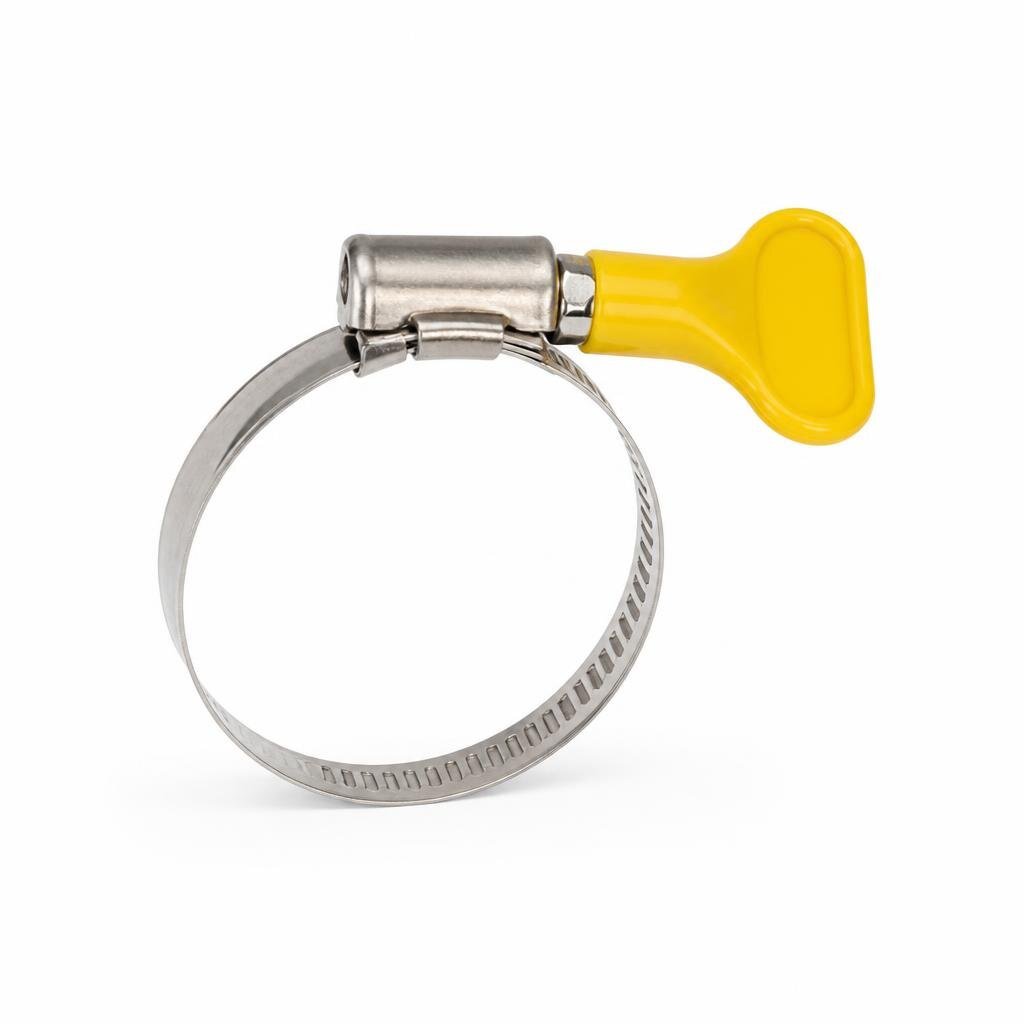 OO# S/STEEL HOSE CLIP WITH PLASTIC HANDLE
