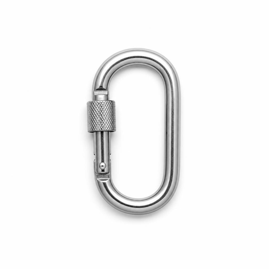 5 X 50MM METAL CARABINER WITH SCREW LOCK