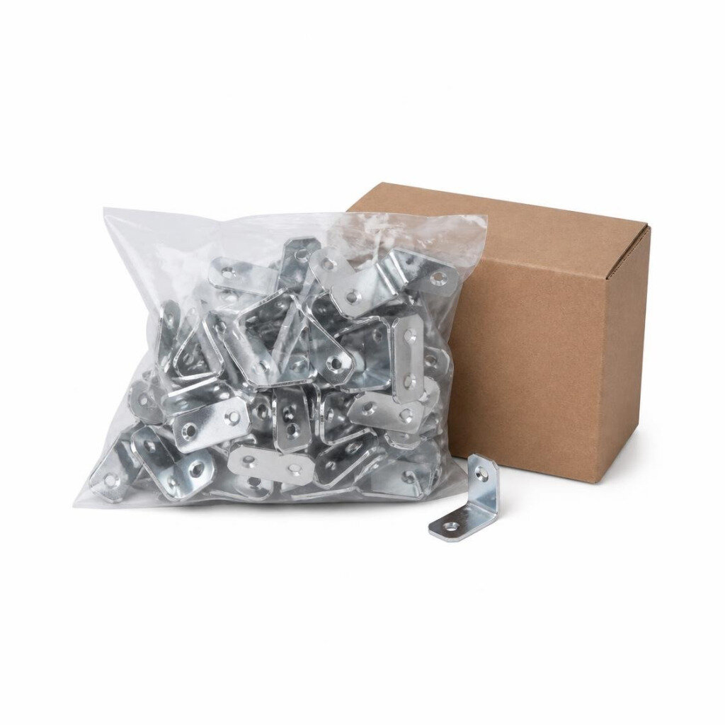 3410-025 25MM 32MM X 25MM X 1.0MM CHROME METAL L BRACKET (100PCS/PKT)