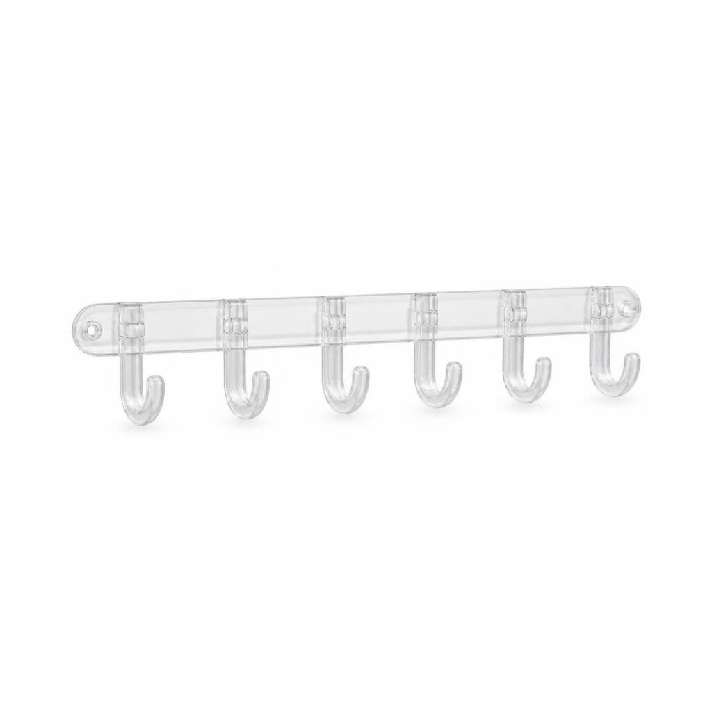 ACRYLIC PLASTIC 6 BIG HOOK - CLEAR