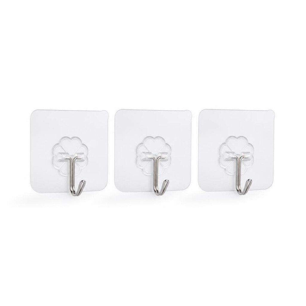 3PCS 6CM TRACELESS HOOK - CLEAR