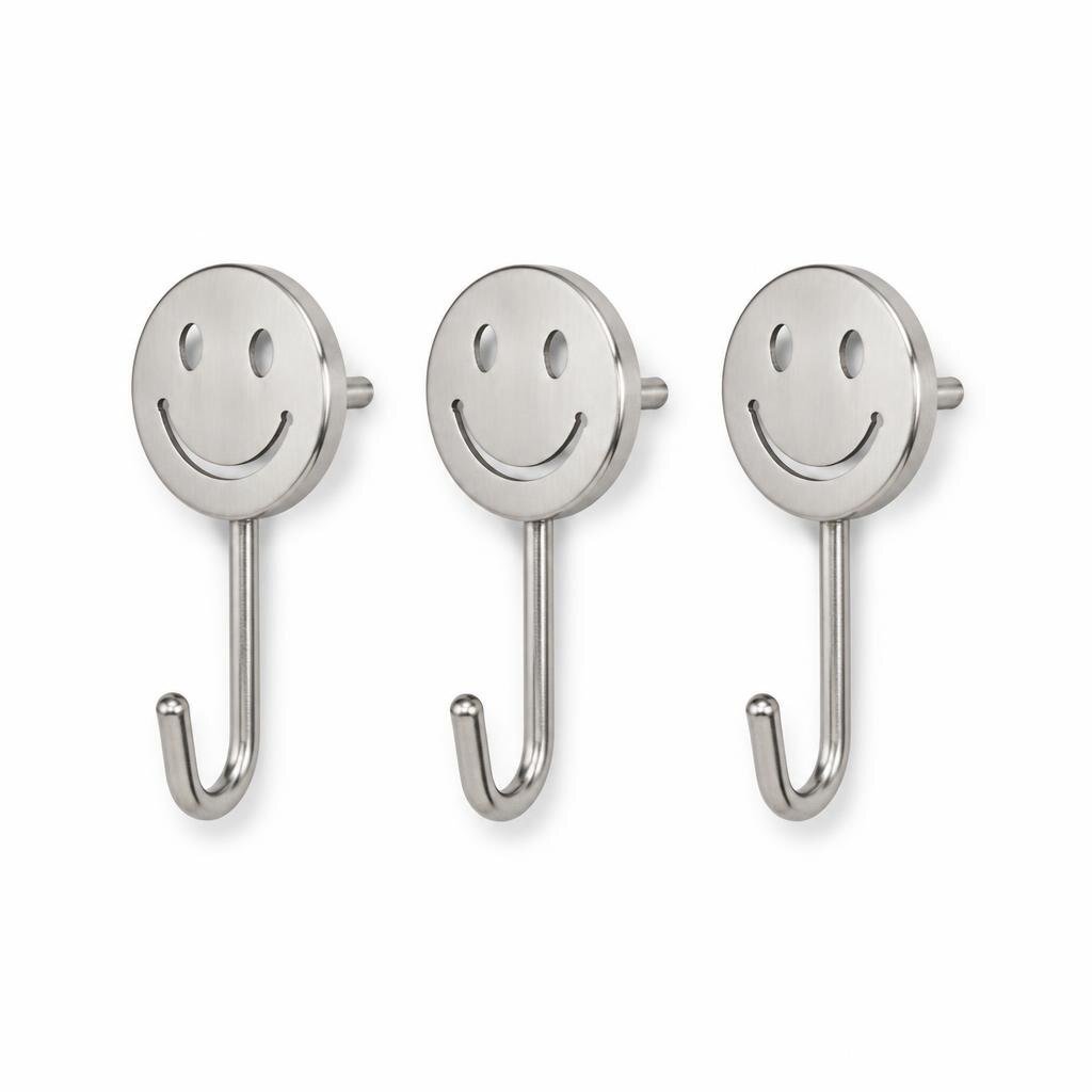 3PCS SMILEY STICK HOOK