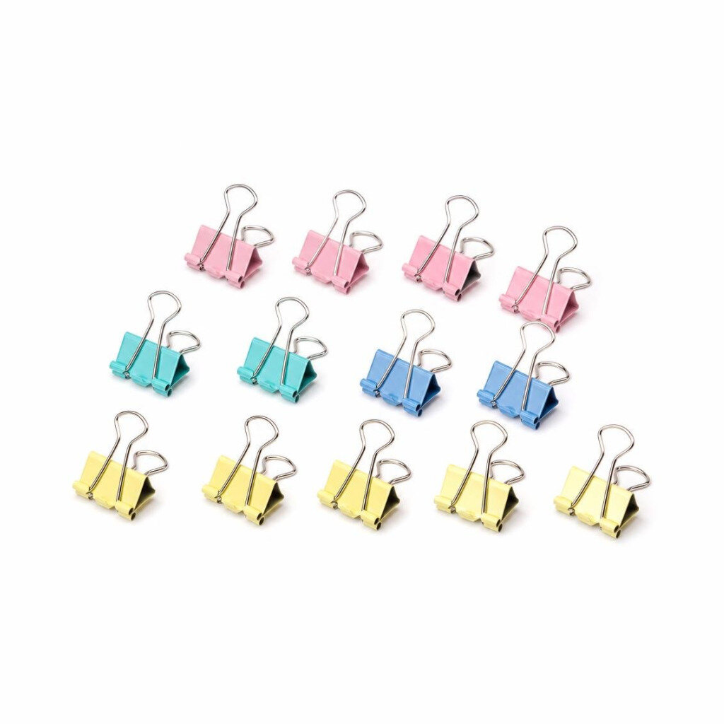 GRABBIT 15MM 17PCS BINDER CLIPS - CLOUR