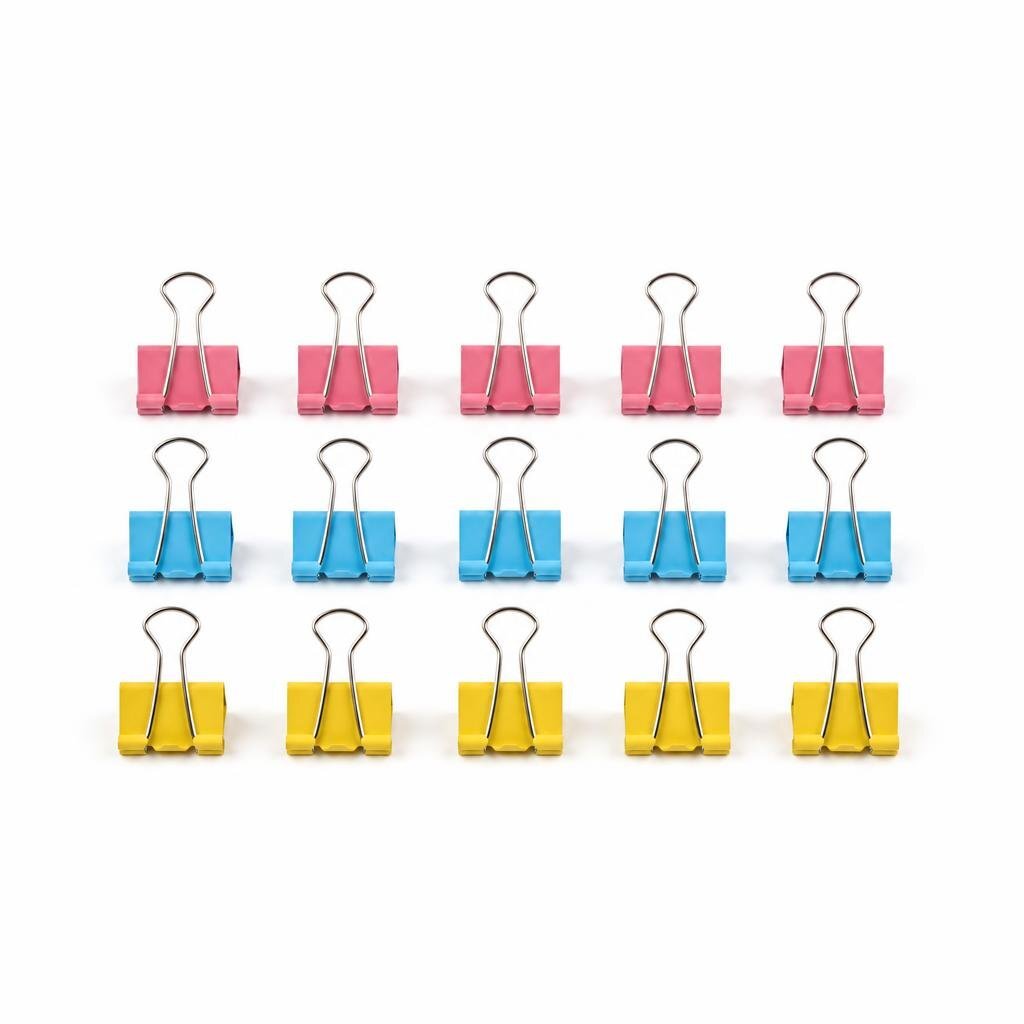 GRABBIT 19MM 15PCS BINDER CLIPS - CLOUR