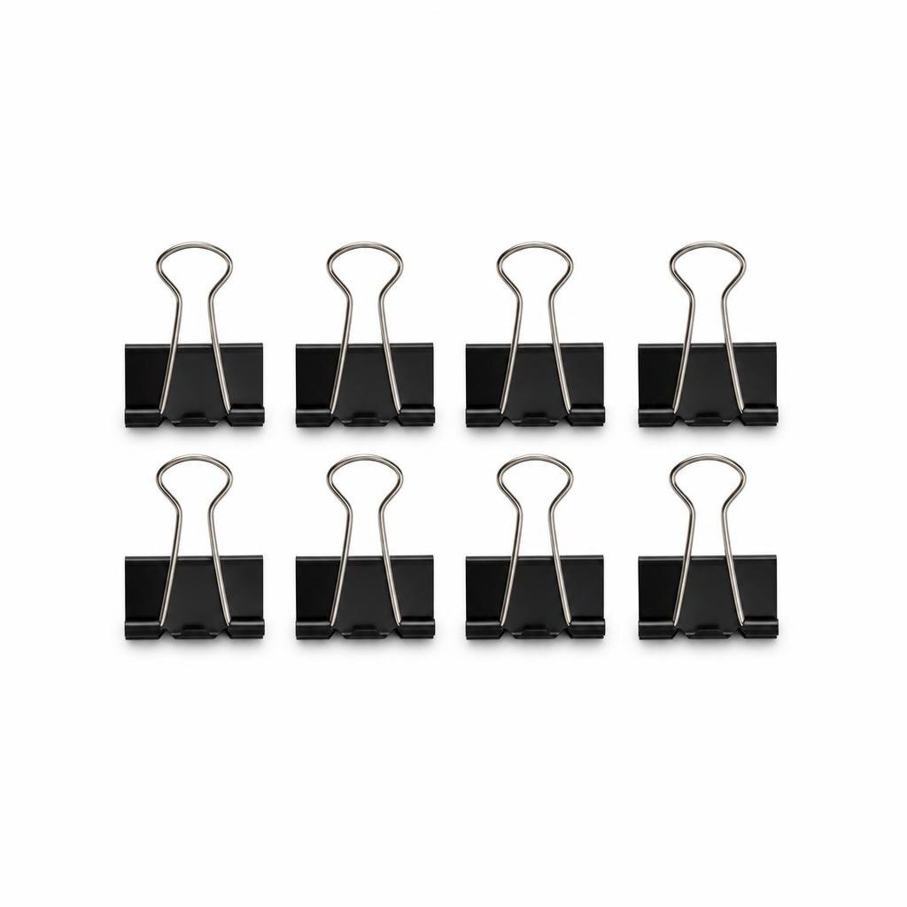 GRABBIT 25MM 8PCS BINDER CLIPS - BLACK