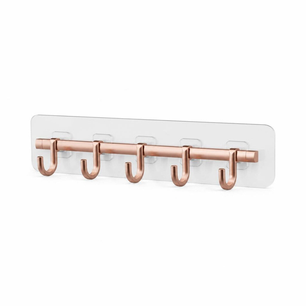 STRONG TRACELESS VISCOSE WALL RACK 5 HOOK
