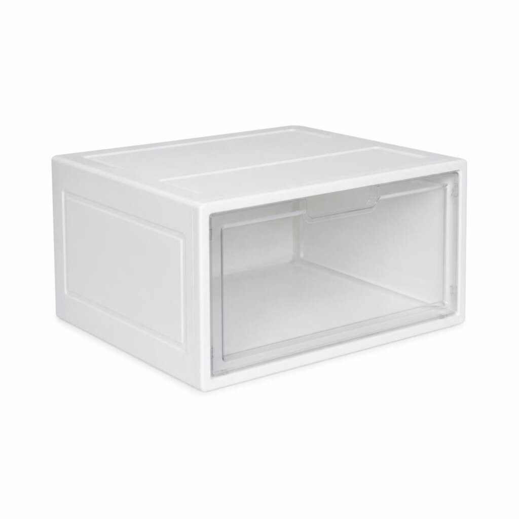 33CM X 23CM X 14.5CM STACKABLE SHOES BOX - WHITE