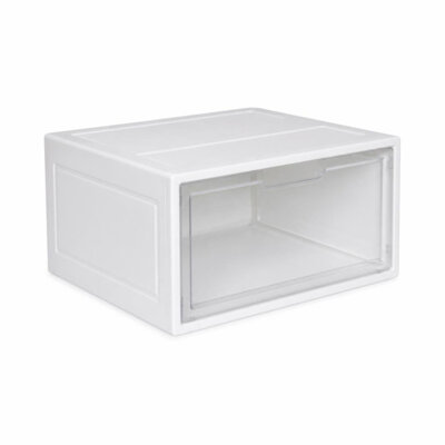 33CM X 23CM X 14.5CM STACKABLE SHOES BOX - WHITE