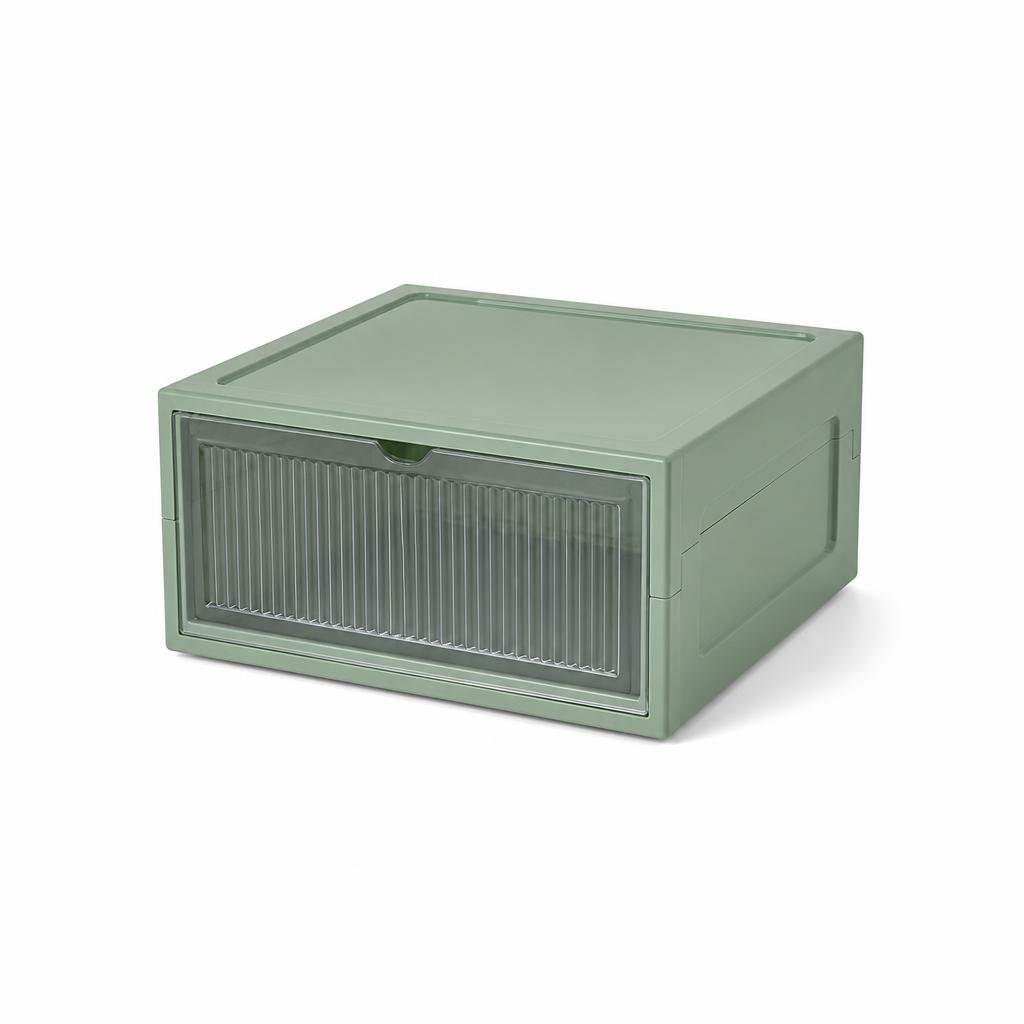 33CM X 23CM X 14.5CM STACKABLE SHOES BOX - GREEN
