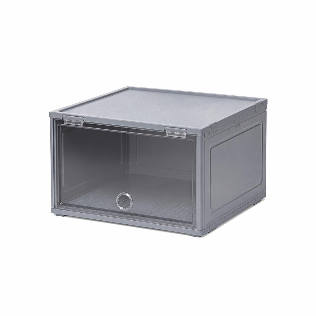 33CM X 23CM X 14.5CM STACKABLE SHOES BOX - GREY