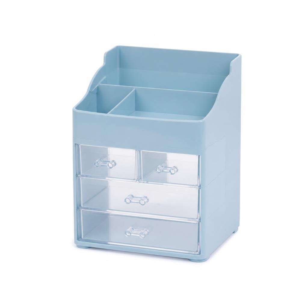TABLE TOP DRAWER MAKE UP ORGANIZER BOX - BLUE