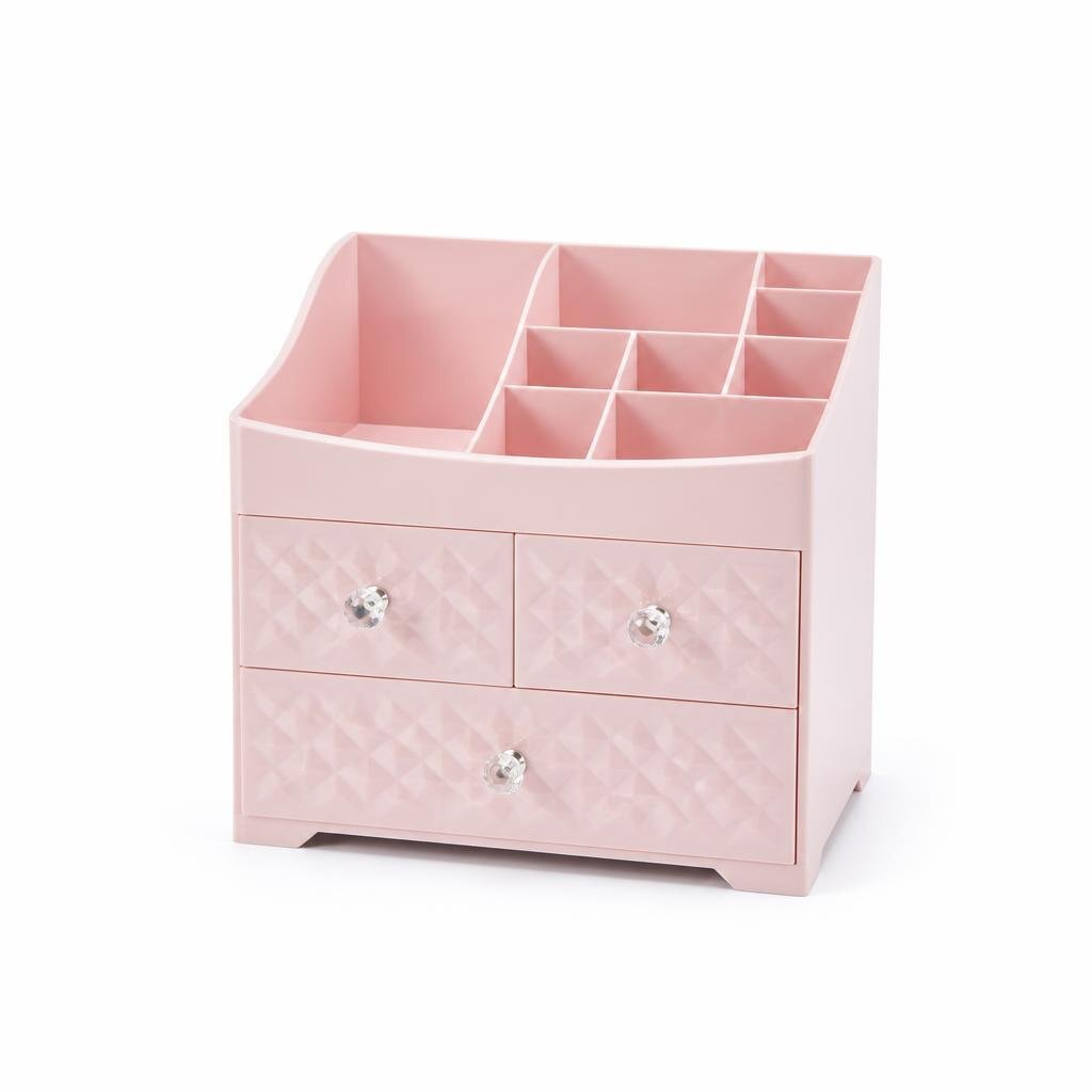 TABLE TOP DRAWER MAKE UP ORGANIZER BOX -PINK