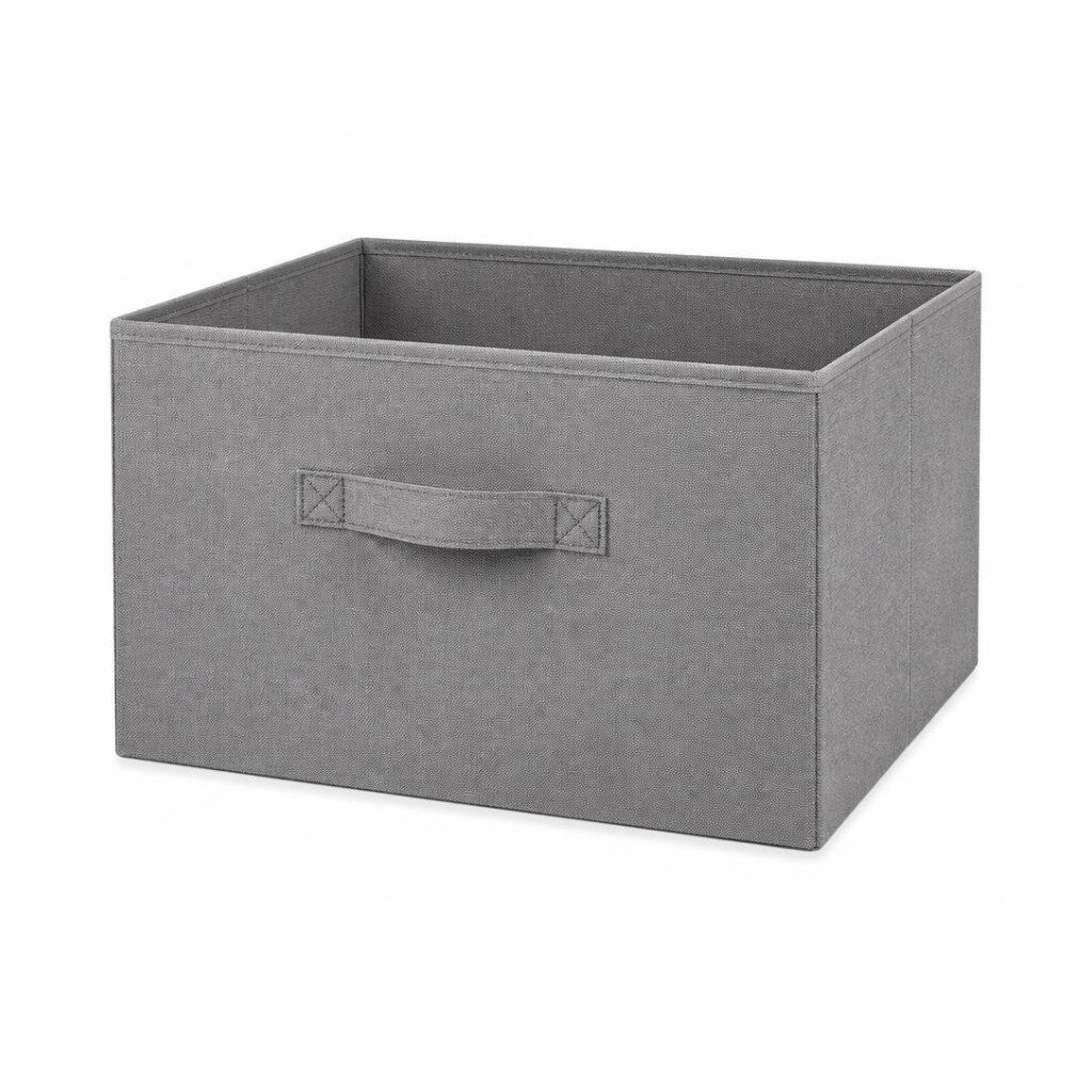 36X24X24CM LINEN NON-WOVEN STORAGE BOX - GREY