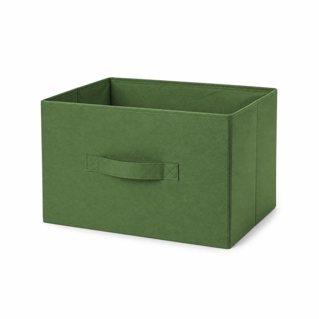 36X24X24CM LINEN NON-WOVEN STORAGE BOX - GREEN