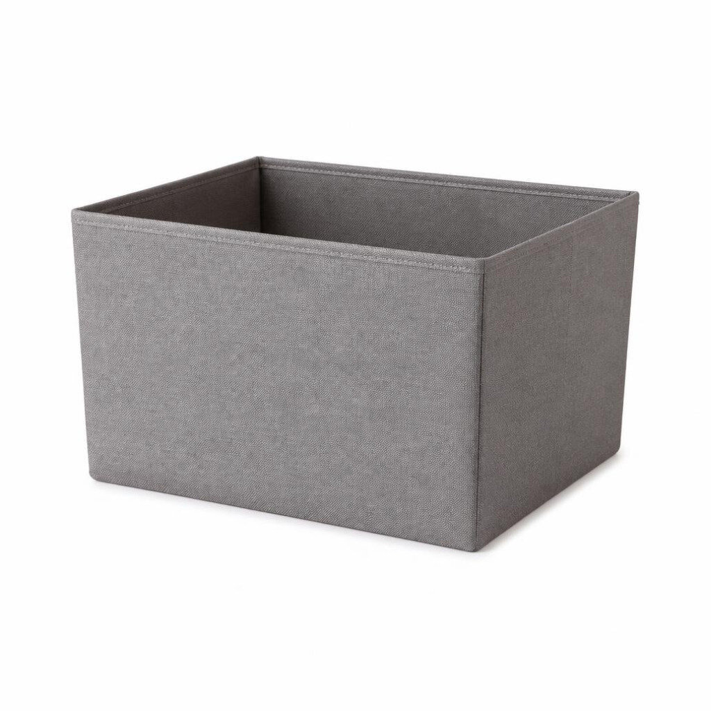25X19X16CM LINEN NON-WOVEN STORAGE BOX - GREY