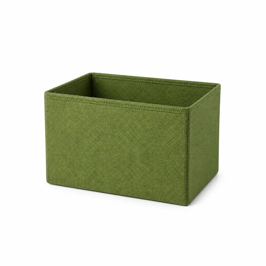 25X19X16CM LINEN NON-WOVEN STORAGE BOX - GREEN