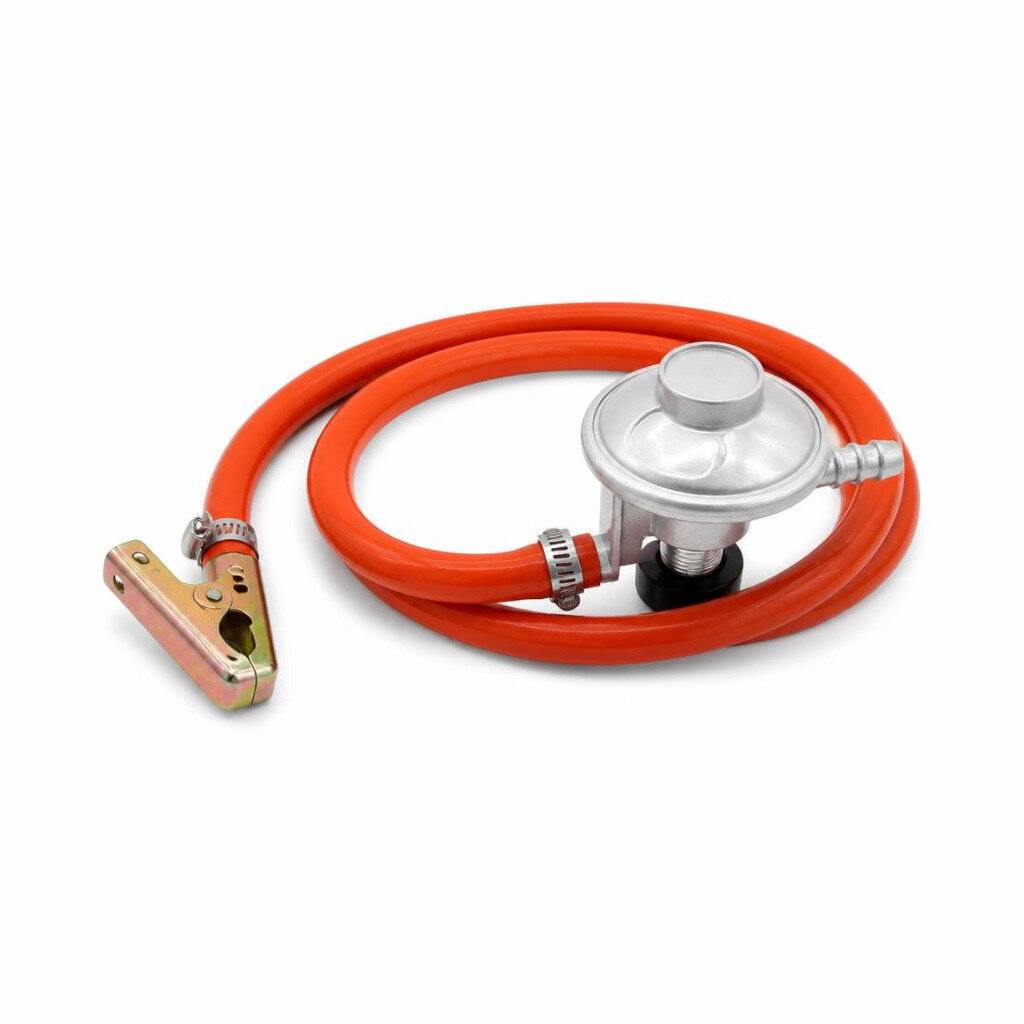 HIGH PRESSURE GAS REGULATOR WITH CLIP & HOSE 1.5M SET