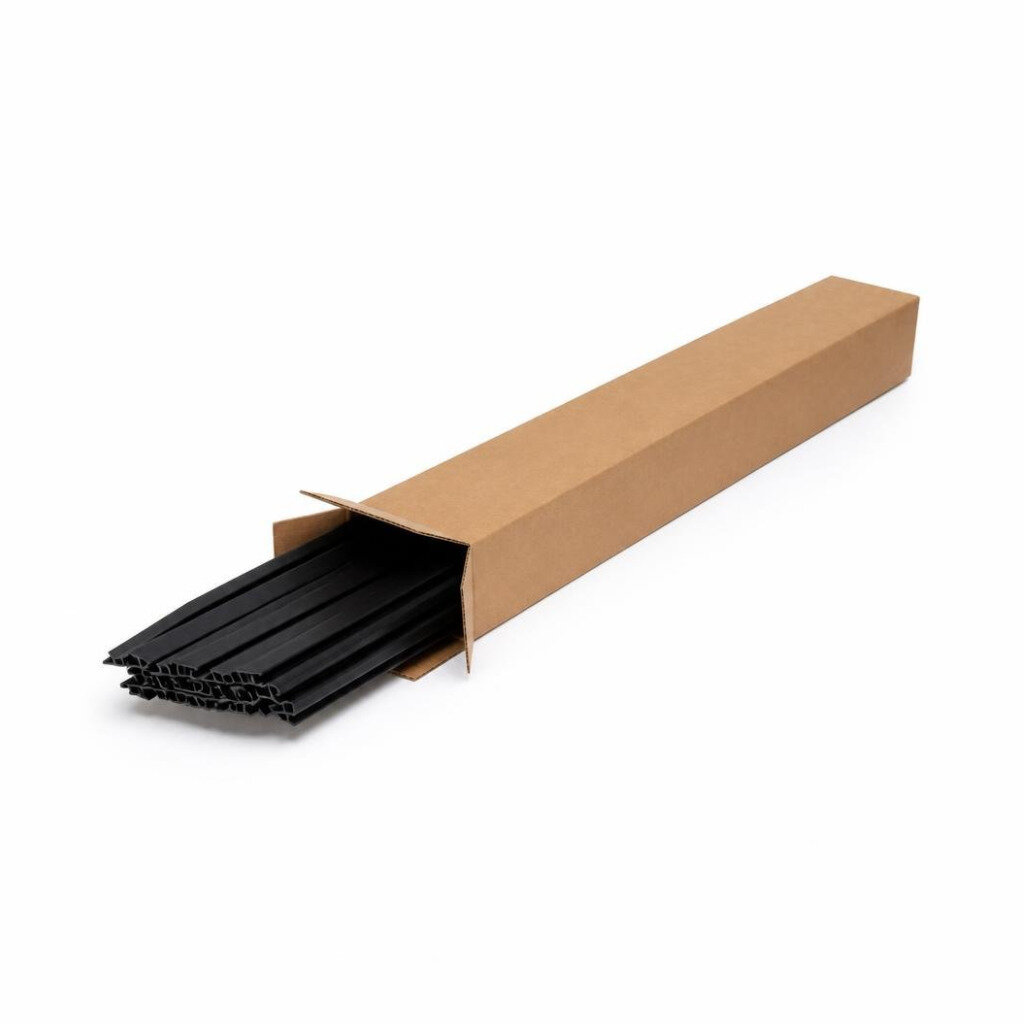 CYBERFLOR RP552 25 X 5 X 2700MM PVC 5MM PEDUCER PROFILE - MATTE BLACK (100PCS/CTN)