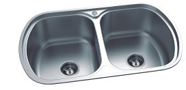 [LK-9115A] LANKEE STAINLESS STEEL 202 SINK  TOPMOUNT DOUBLE BOWL SINK