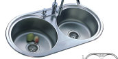 [LK-975A] LANKEE STAINLESS STEEL 202 SINK  TOPMOUNT DOUBLE BOWL SINK
