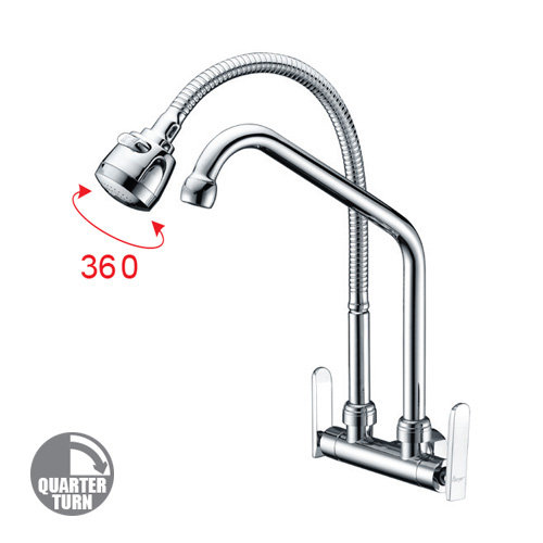 Aimer Wall Double Flexible Hose&L Spout Sink Tap AMFC 3640A