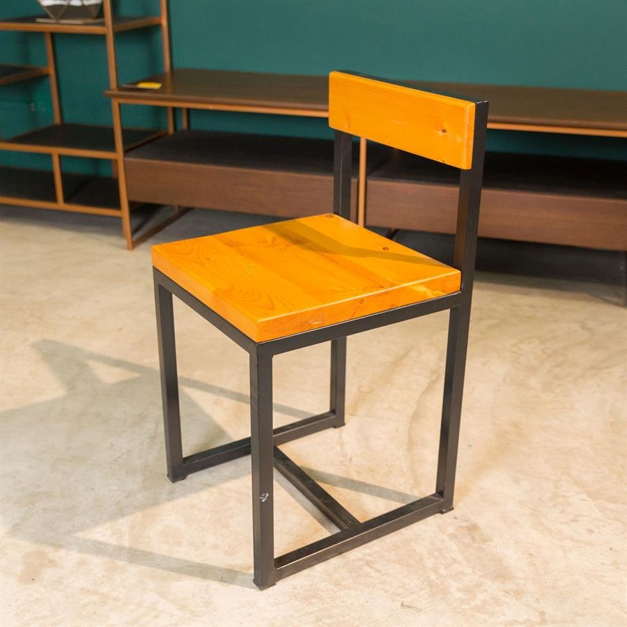 Low Back Wooden Steel Chair