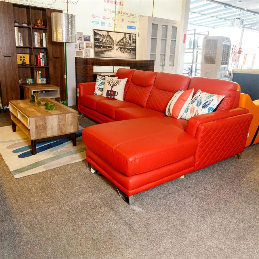 L Shape Half Leather Sofa