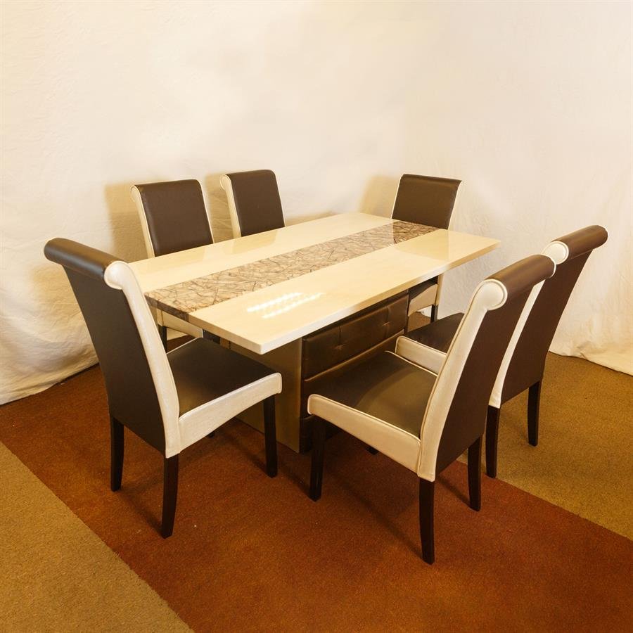 ANNEX 6 Seater Marble Dining Set
