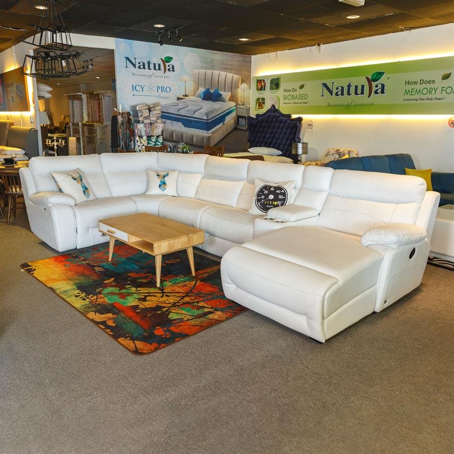 White Corner Recliner Sofa ANX8351-CR