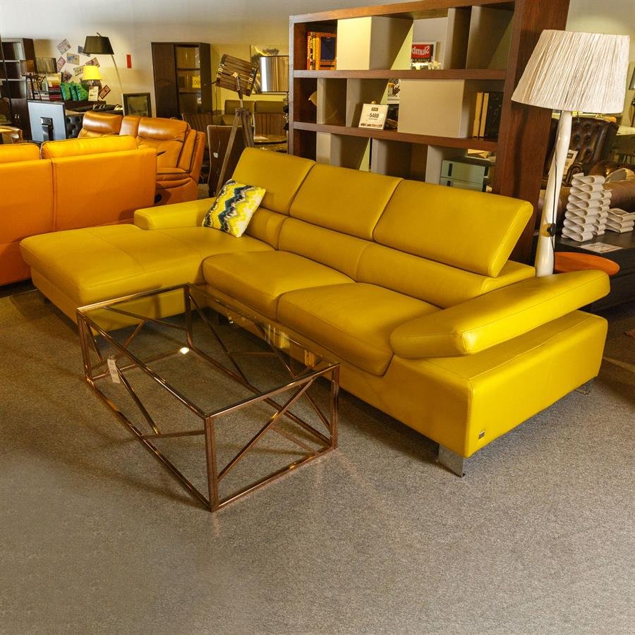 Modern L-Shape Thick Leather Sofa Set