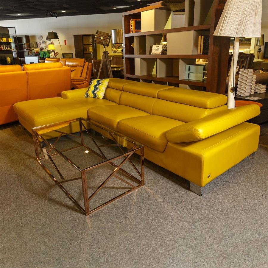Modern L-Shape Thick Leather Sofa Set
