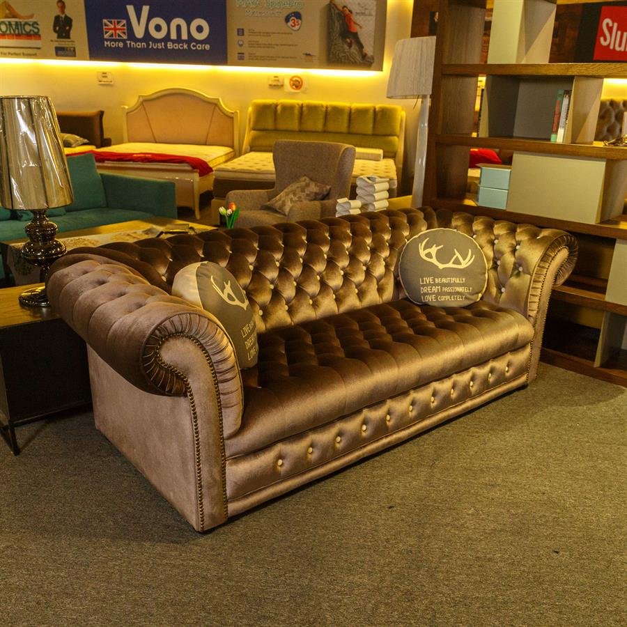 Chester Field  3 Seater Sofa Velvet ACI 278