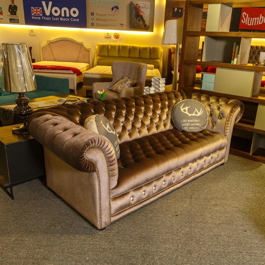 Chester Field  3 Seater Sofa Velvet ACI 278