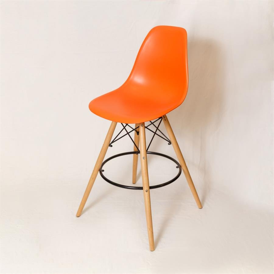 Medium Back Orange Bar Chair