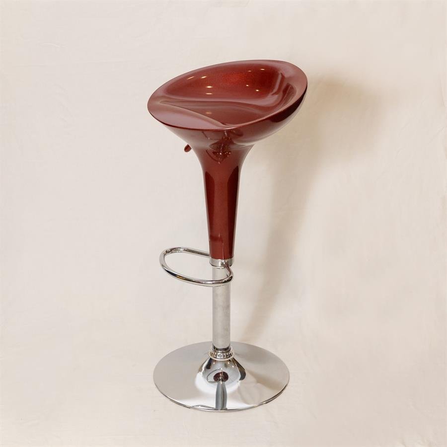 Maroon Low Back Bar Stool