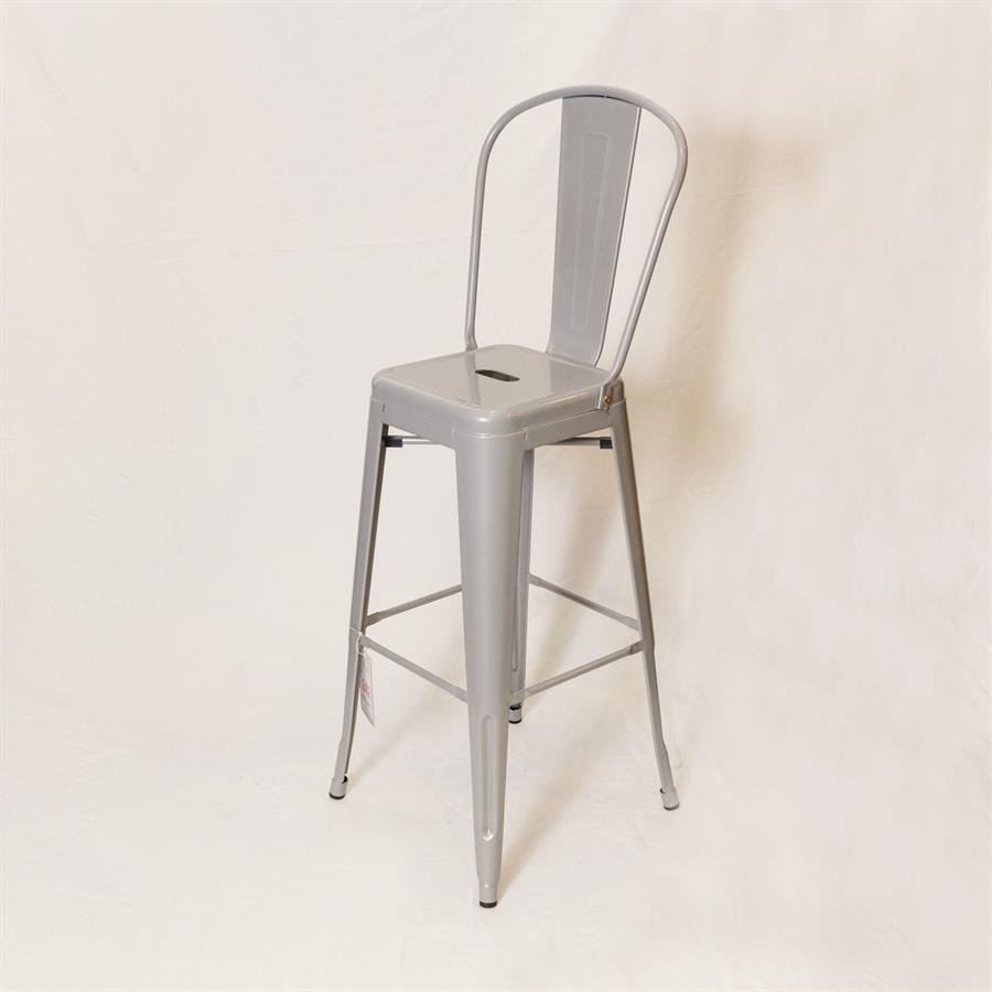High Back Grey Bar Stool