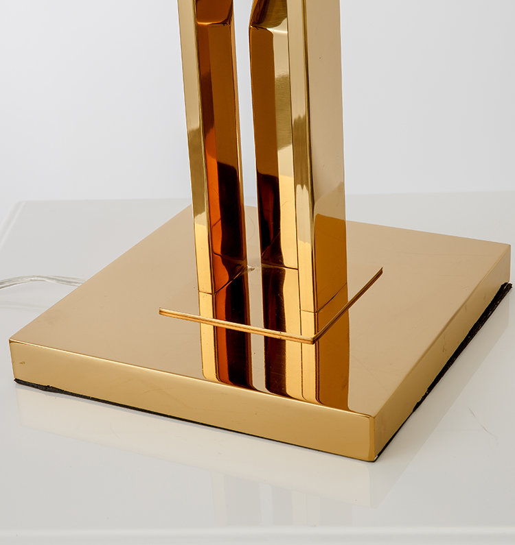 [Pre-Order] Modern stainless steel geometric mirror titanium table lamp F00157T-3 (Mirror titanium)