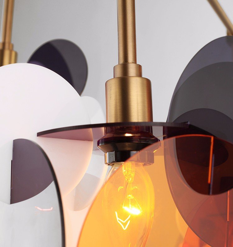 Chandelier  Material: Mirror Stainless Steel + Acrylic F00185D-4 (Brushed Brass)