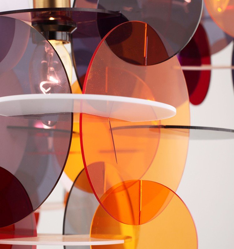 Chandelier  Material: Mirror Stainless Steel + Acrylic F00185D-4 (Brushed Brass)