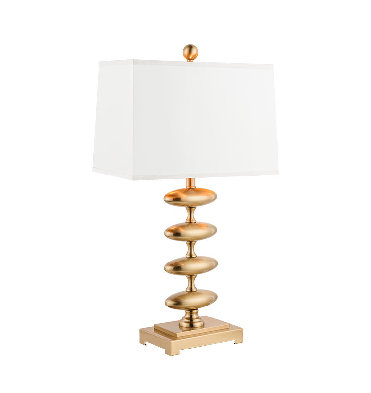 Antique copper modern fabric table lamp F00287T-1 (Copper)