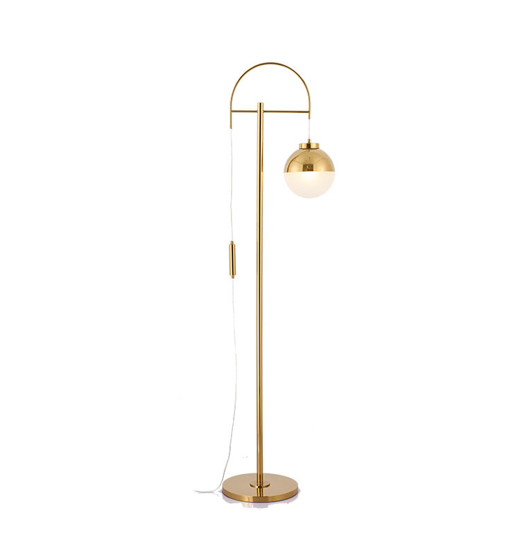 Semi-heavy modern stainless steel floor lamp F00311F-1 (Mirror titanium)