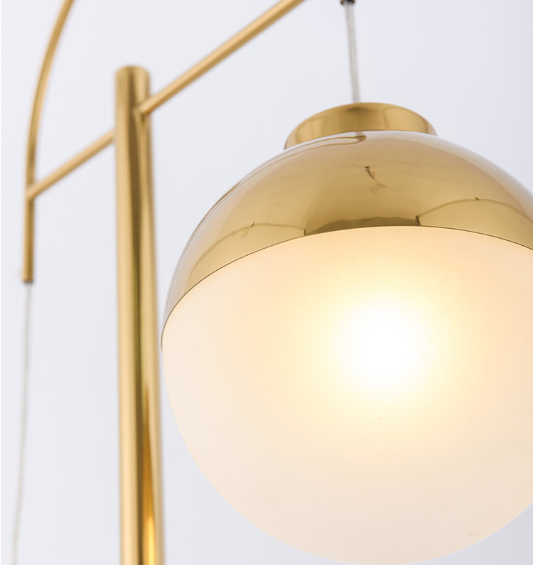 Semi-heavy modern stainless steel floor lamp F00311F-1 (Mirror titanium)