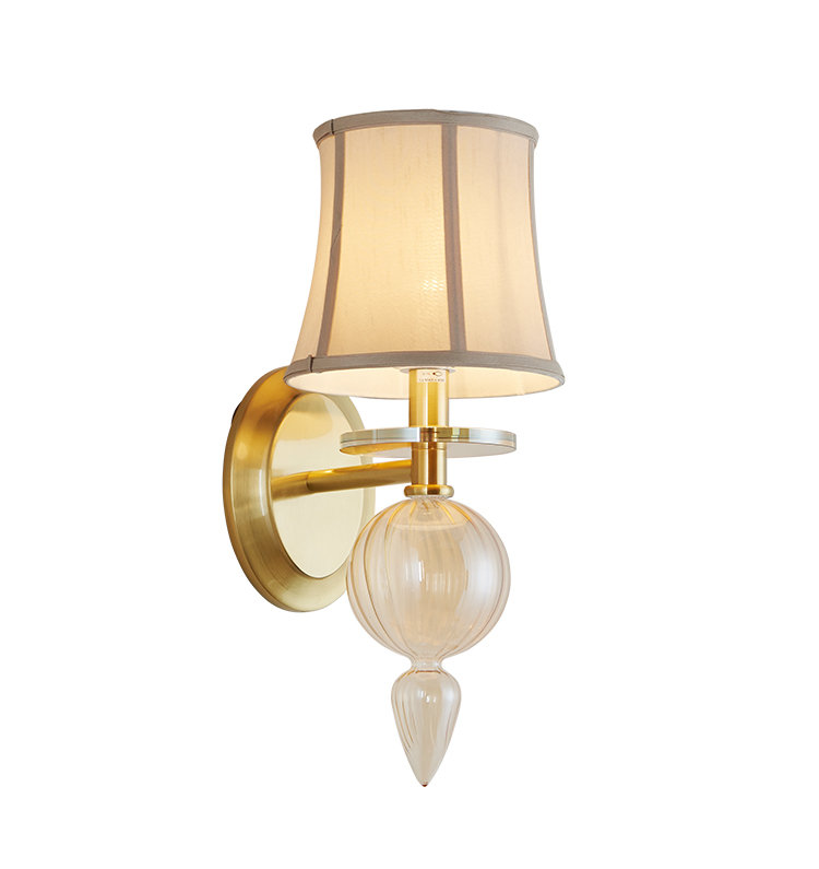 [Pre-Order] New Oriental style amber glass wall light F00321B-1 (Bronze)