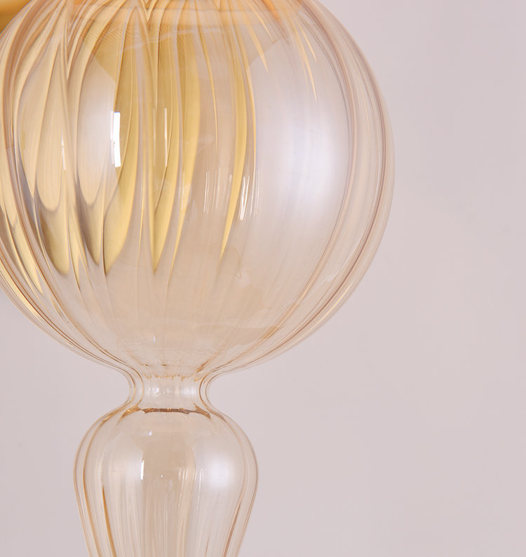 [Pre-Order] New Oriental style amber glass wall light F00321B-1 (Bronze)