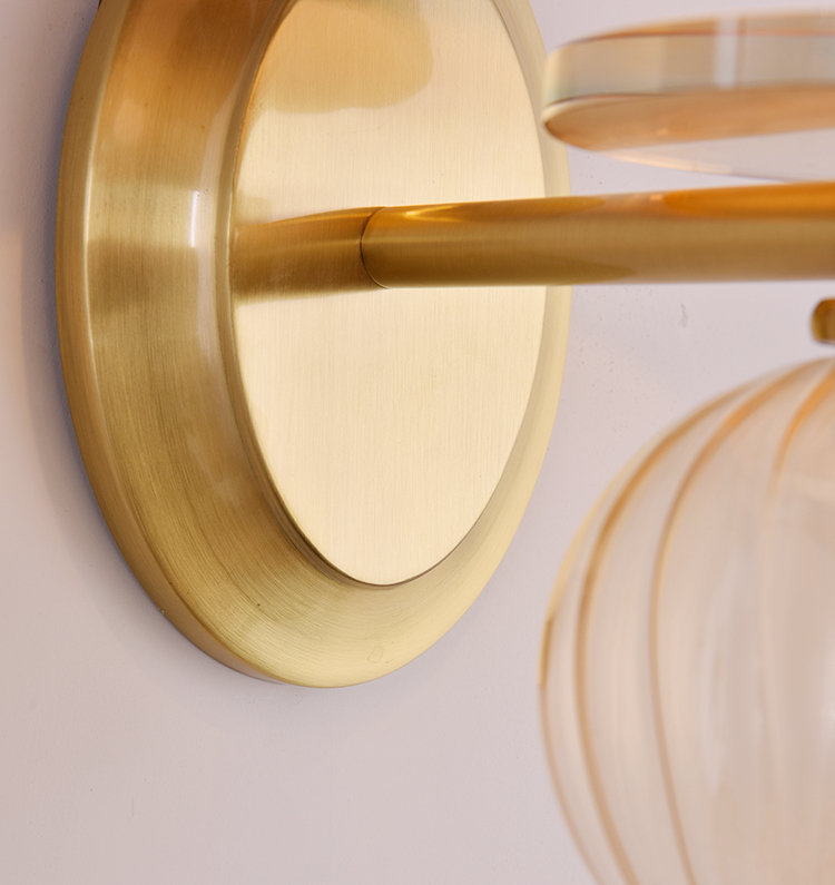 [Pre-Order] New Oriental style amber glass wall light F00321B-1 (Bronze)