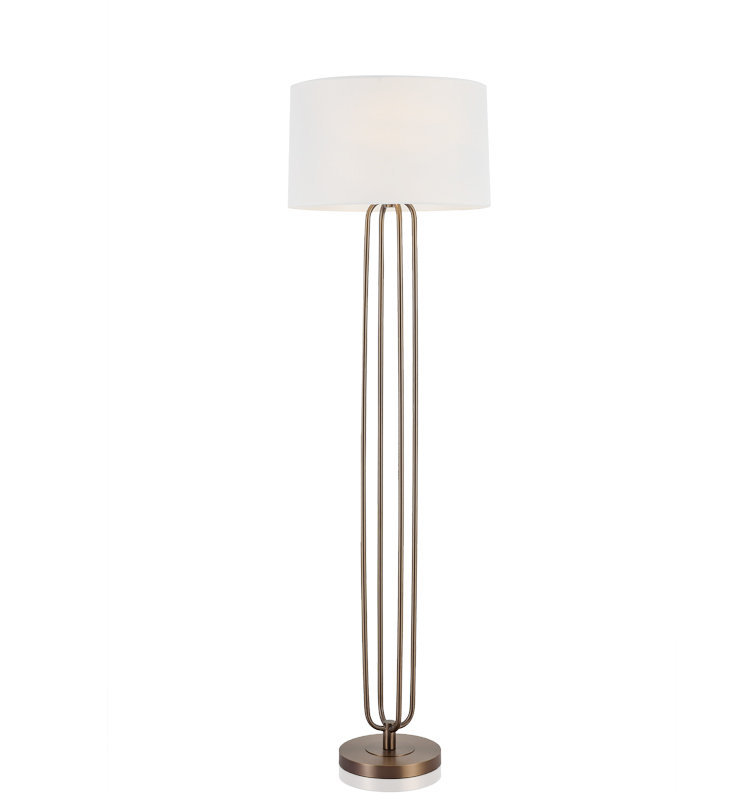 [Pre-Order] Modern minimalist double ring floor lamp F00336F-2 (Brushed green bronze)