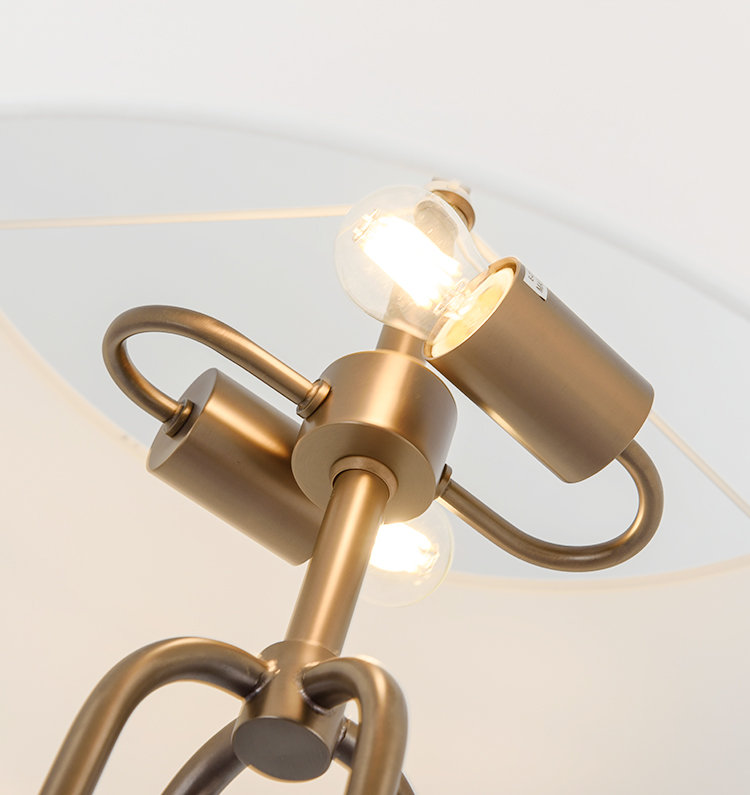 [Pre-Order] Modern minimalist double ring floor lamp F00336F-2 (Brushed green bronze)