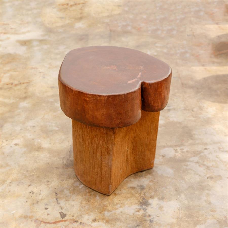 Decorative Solid Wood Top _ Cement Base Stool _ Pot Plant Stand for Outdoor Landscaping