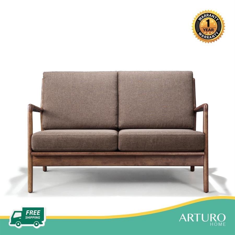 Arturo - Jacobe 1 + 2 + 3 Seater Sofa Set/ Armchair/ Love Seat/ Mid-century Design/ Retro/ Solid Wood/ Brown Fabric Sofa (FREE Shipping to West Malaysia)