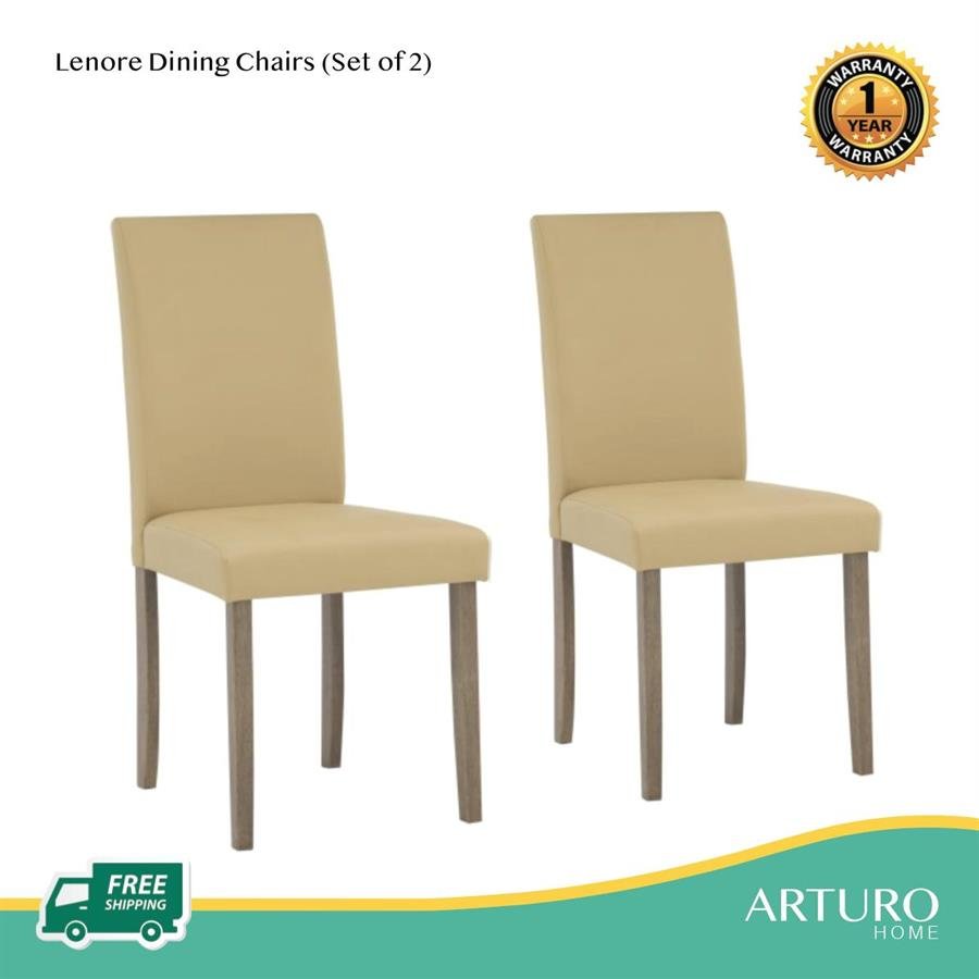 Arturo - Lenore Dining Chairs (Set of 2) / Solid Wood Chair/ PVC (Free Shipping to West Malaysia)